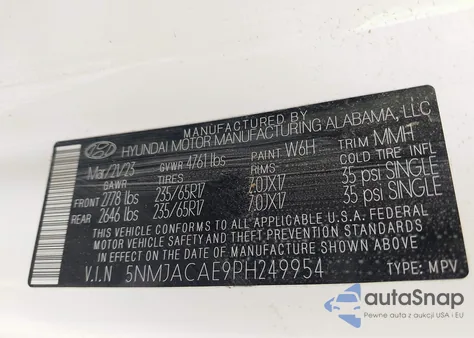 2023 Hyundai Tucson Se from USA, damaged, VIN 5NMJACAE9PH249954